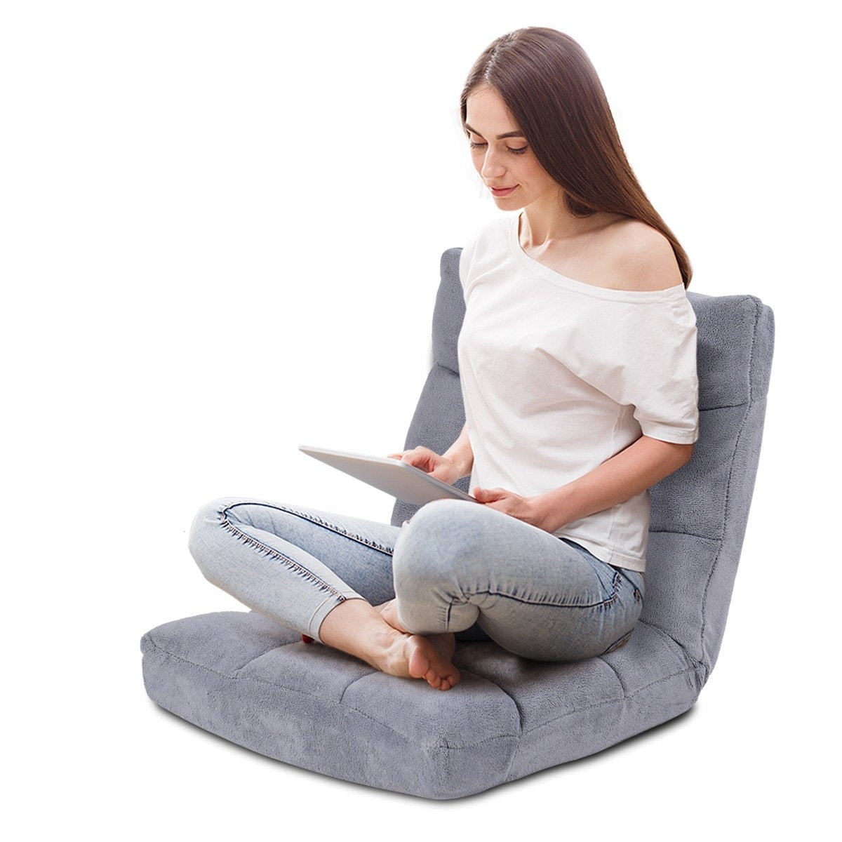 Floor Chair Foldable Lazy Sofa Lazy Tatami Floor Cushion Black/Gray/Coffee Gray