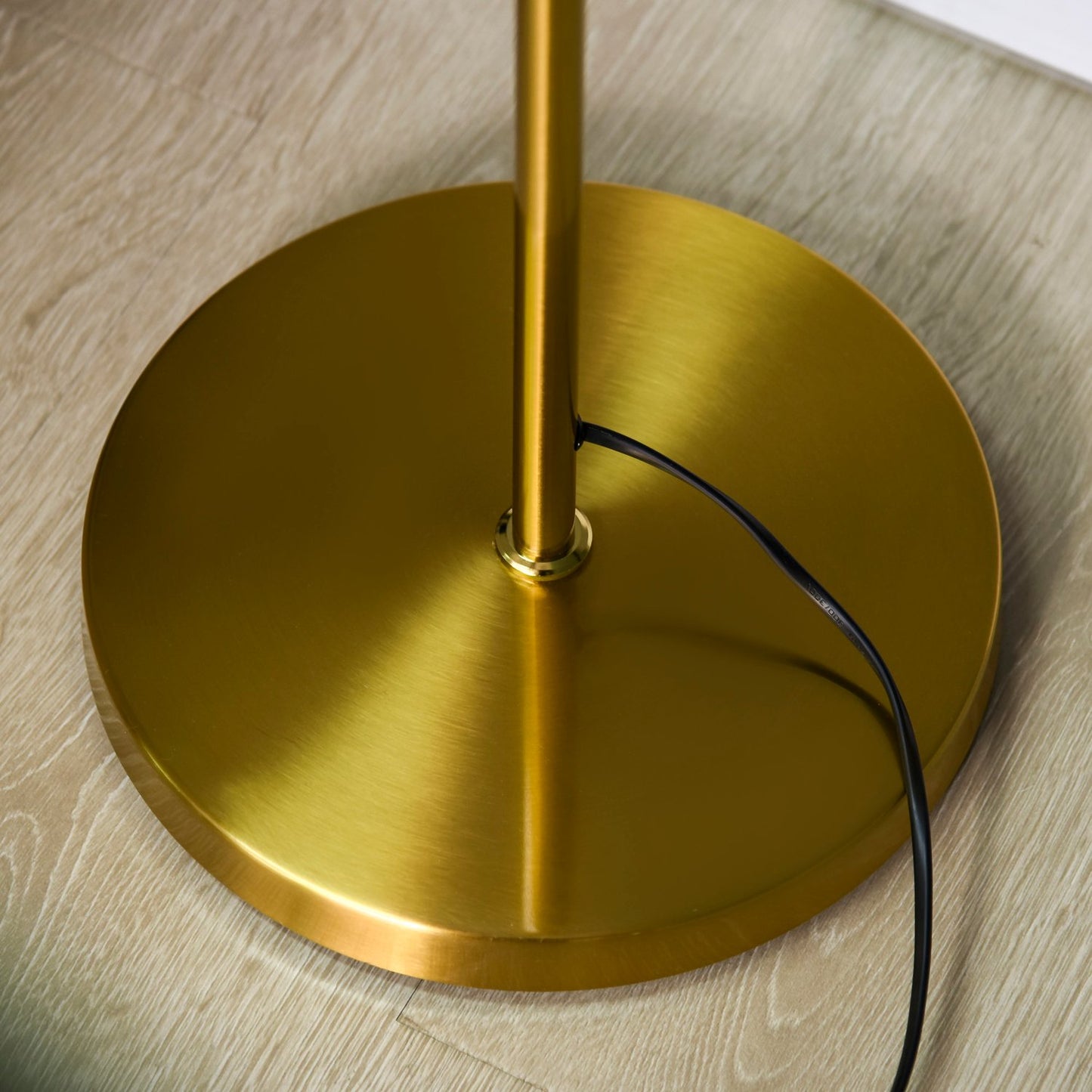 Floor lamp with E27 base, 3 glass shades, 169 cm