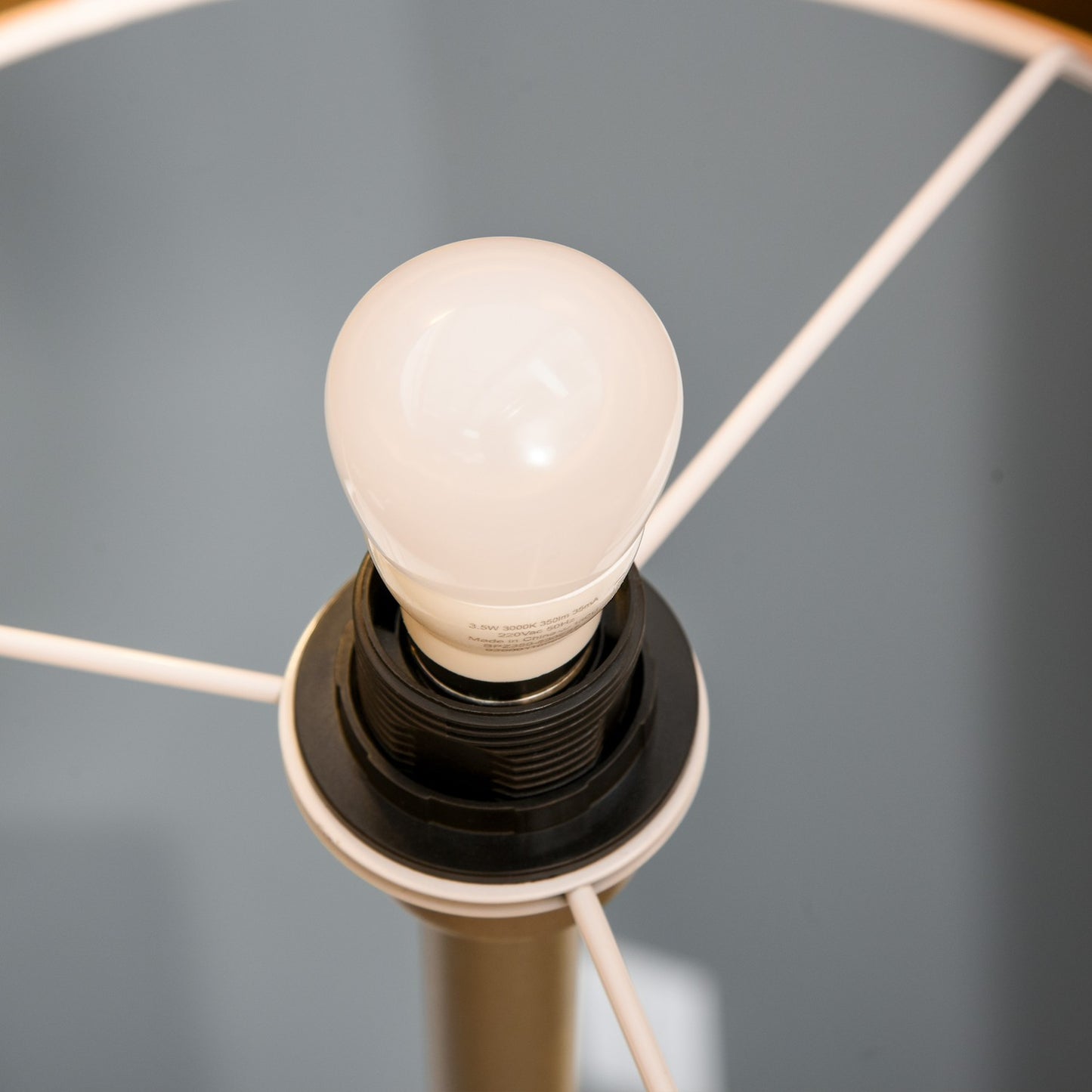 White metal floor lamp for living room, Ø40 x 160H Cm