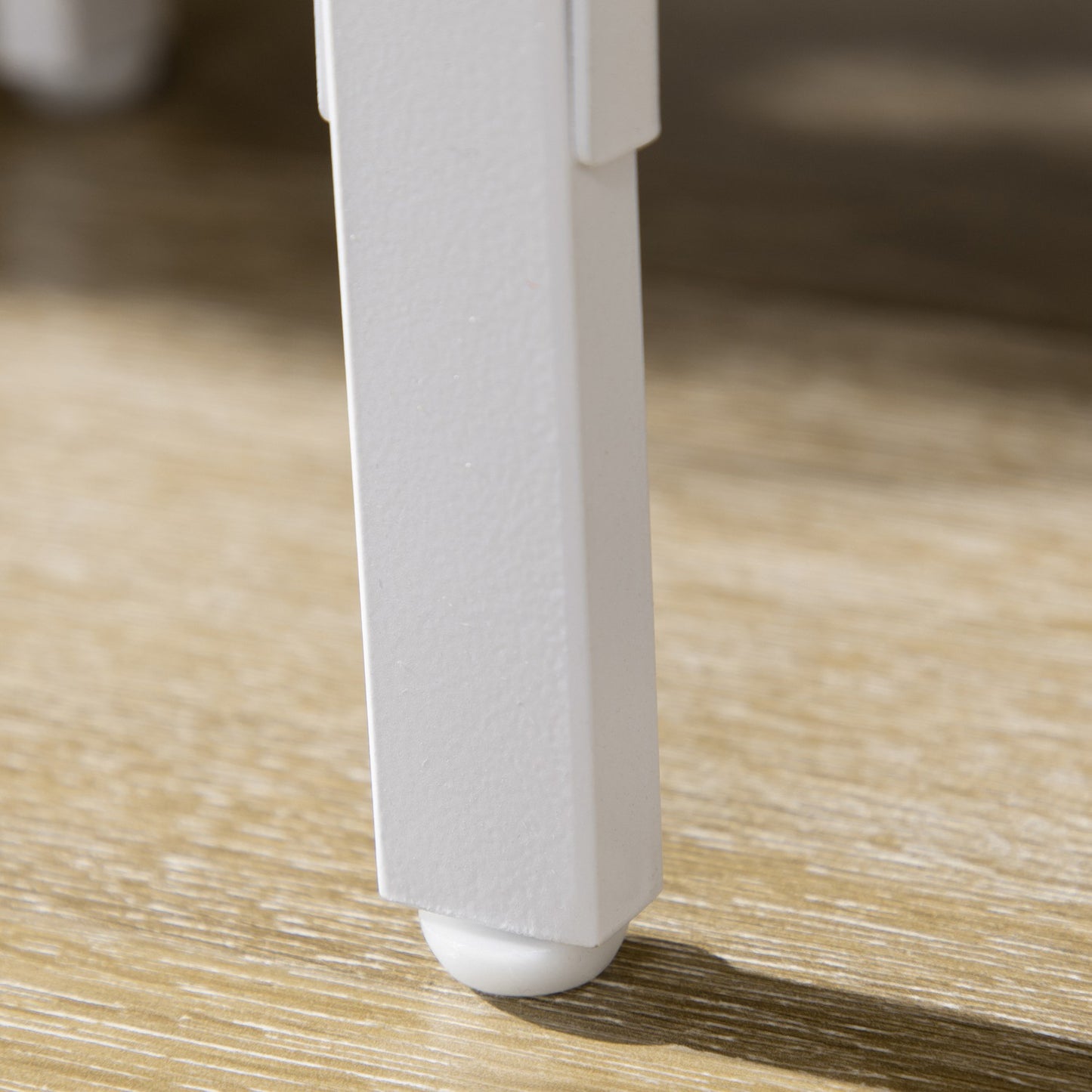 Floor lamp in white metal, 40W, Shade in linen, 162 cm Height