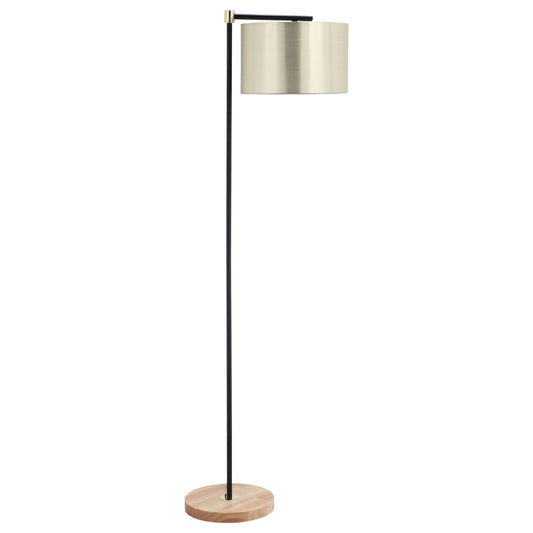 Modern floor lamp, 40W, E27, fabric shade, gold+black