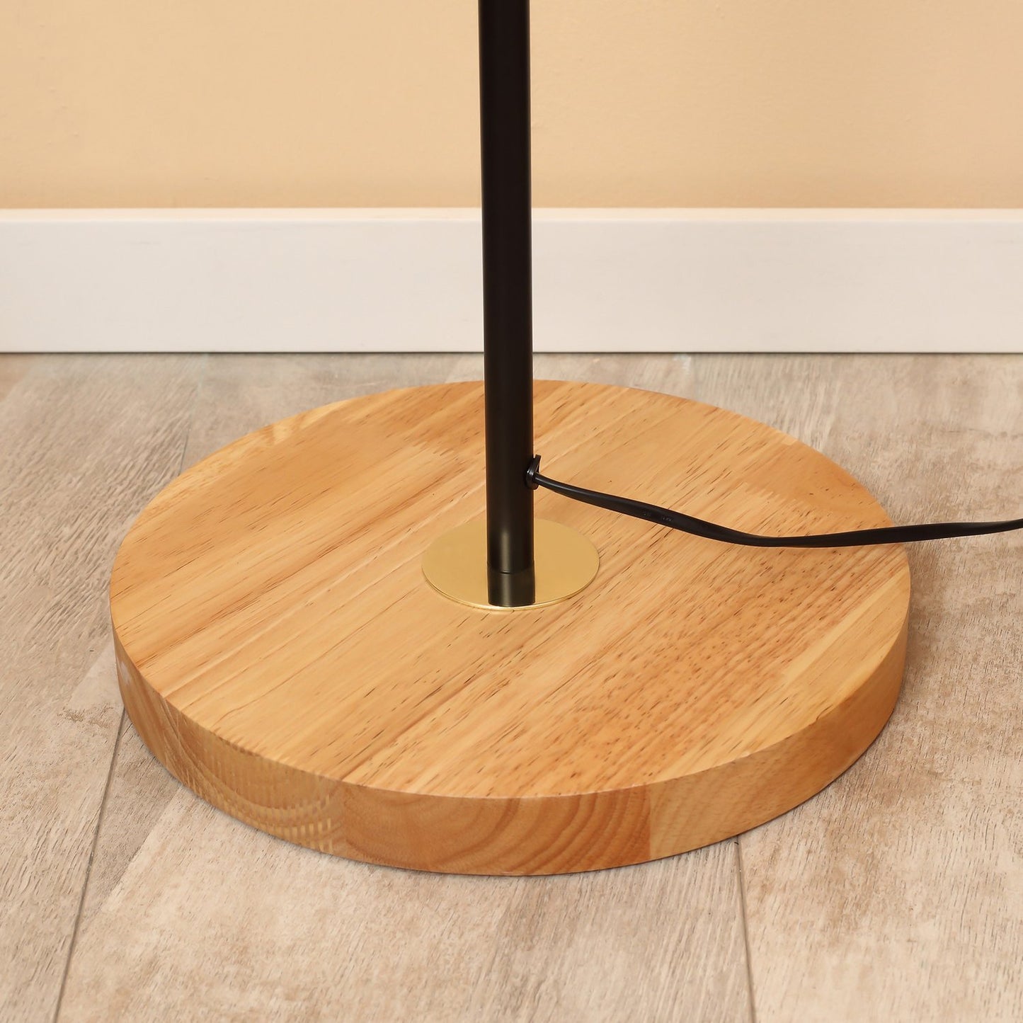 Modern floor lamp, 40W, E27, fabric shade, gold+black