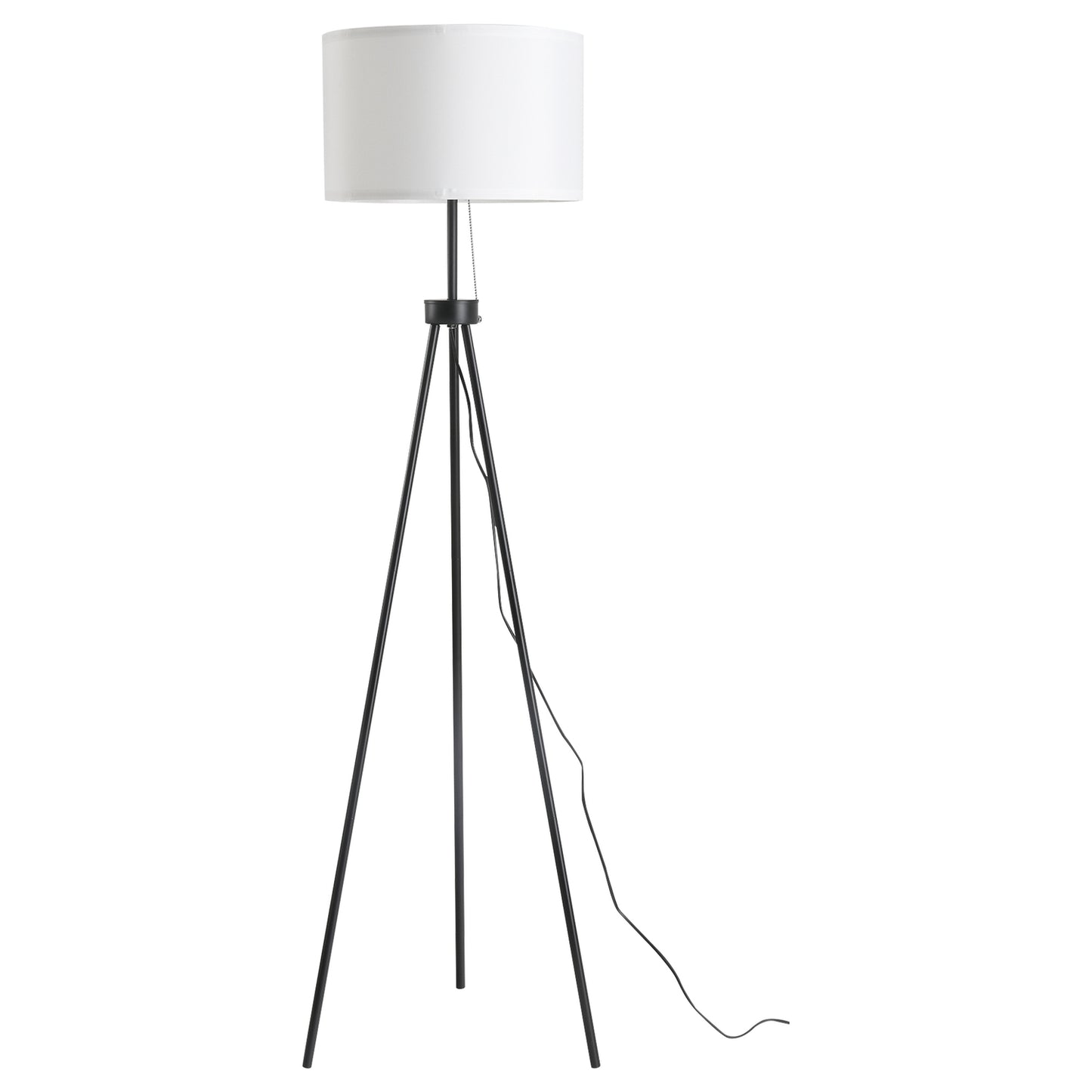 Modern black & white floor lamp E27, steel & polyester