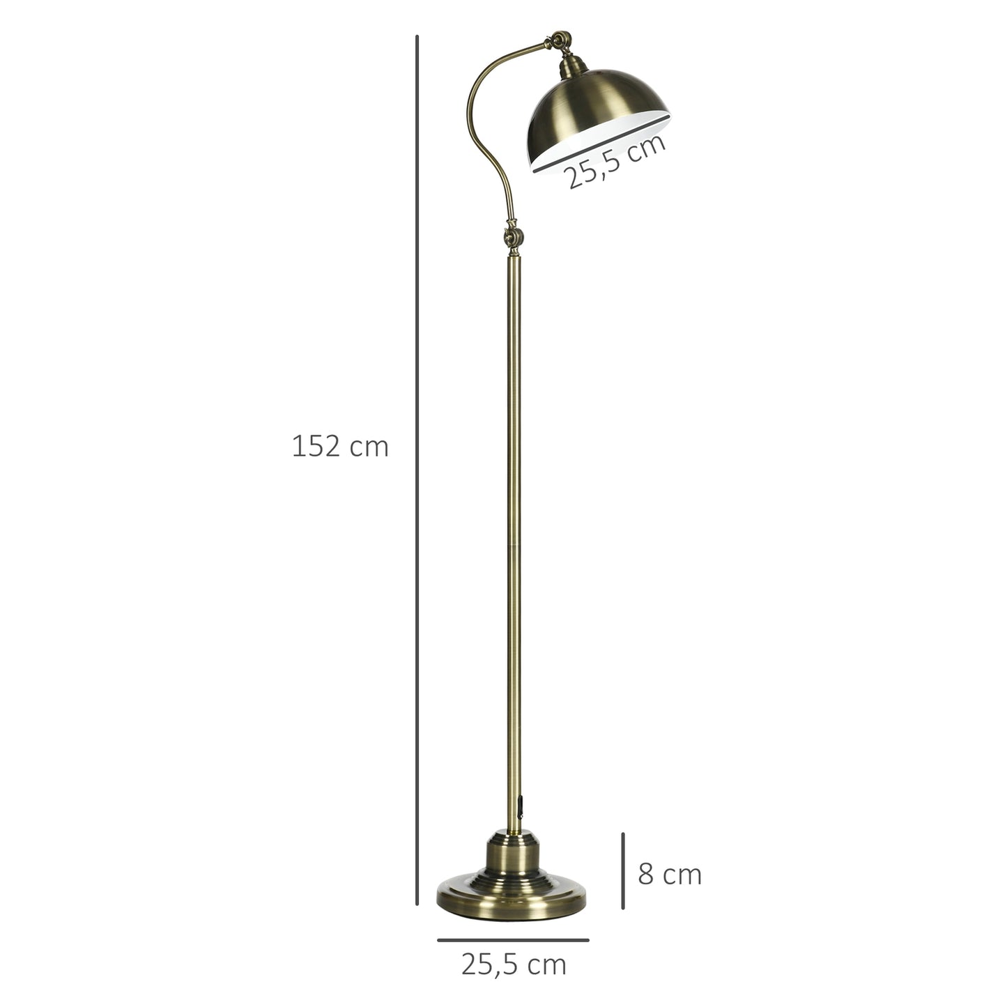 Retro Arc floor lamp - adjustable E27 brass finish