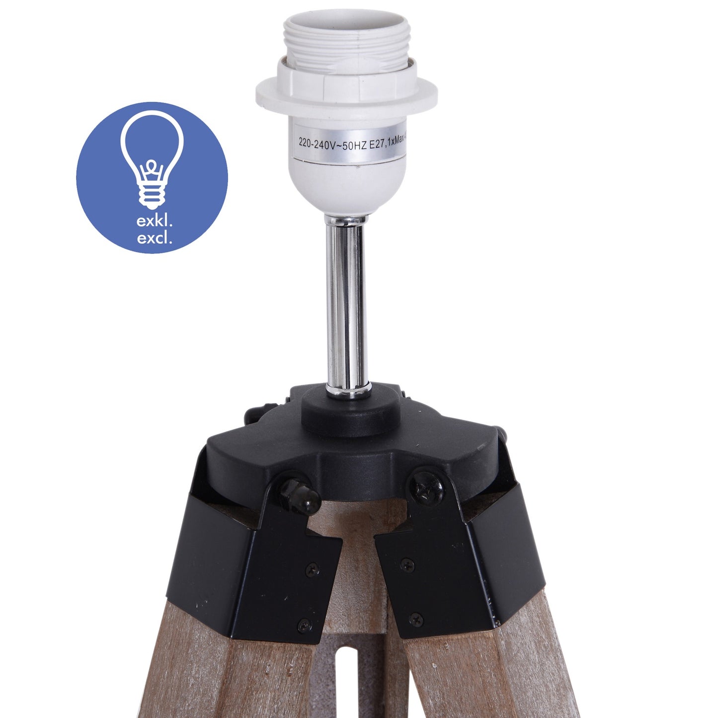 Height-adjustable stand floor lamp, wood & linen, Scandinavian design