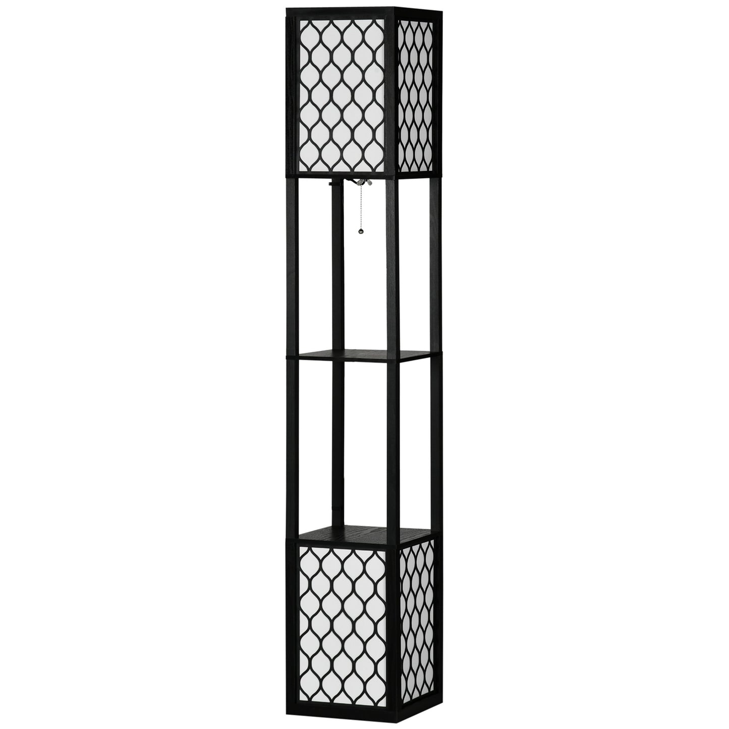 Floor lamp with shelf, double light, 40W zipper