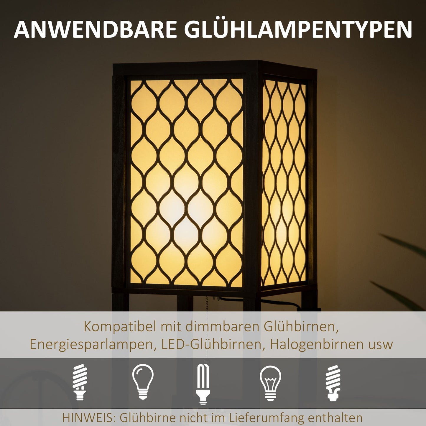 Floor lamp with shelf, double light, 40W zipper