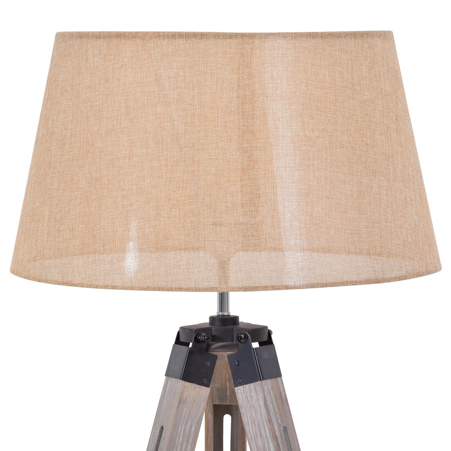 Adjustable vintage floor lamp with shelf, steel & cotton