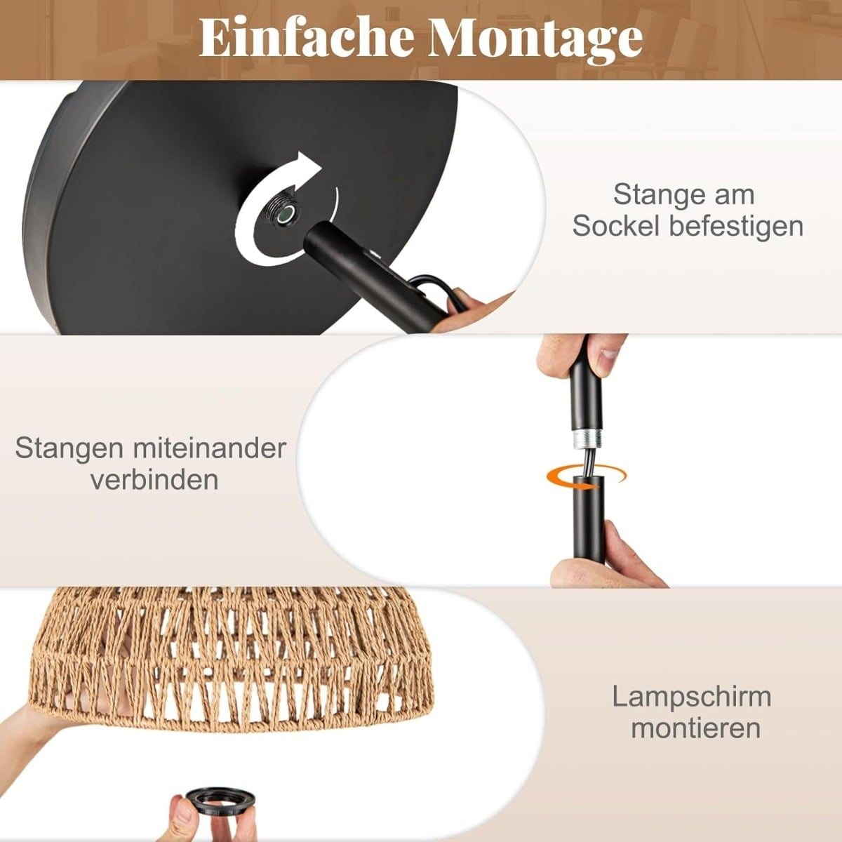 Floor Lamp with Hanging Shade & Foot Switch, 160 cm, E27 Socket