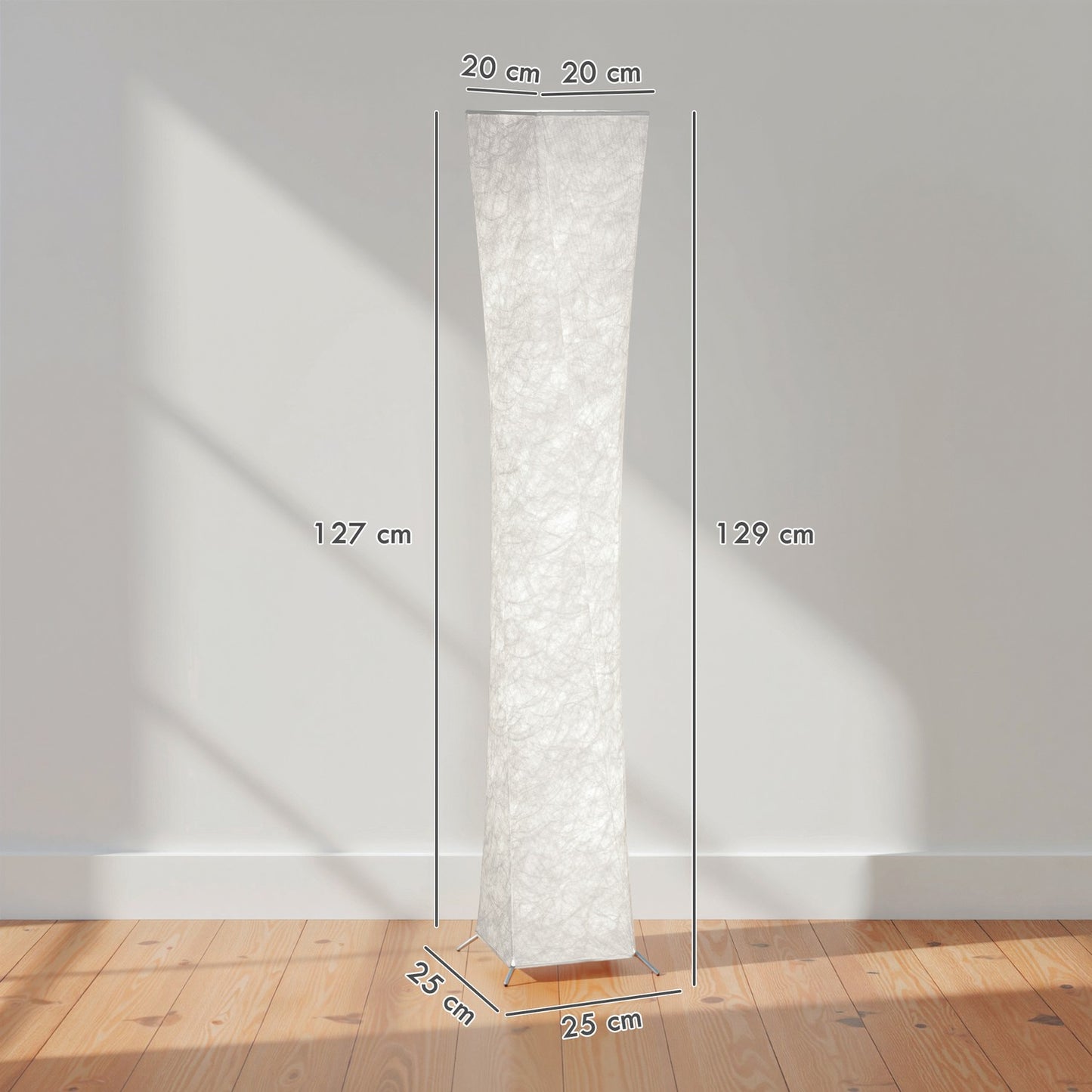 Floor Lamp with Paper Shade, Foot Switch, 3 Brightness Levels