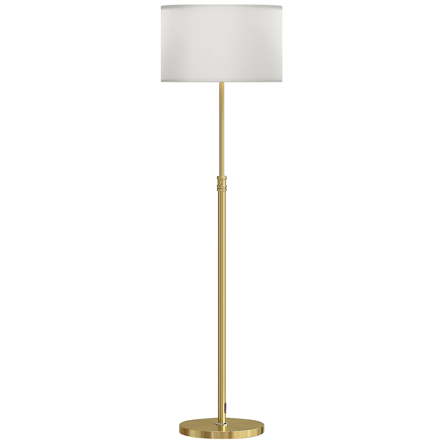 Floor Lamp with Remote, Adjustable Height, Fabric Shade