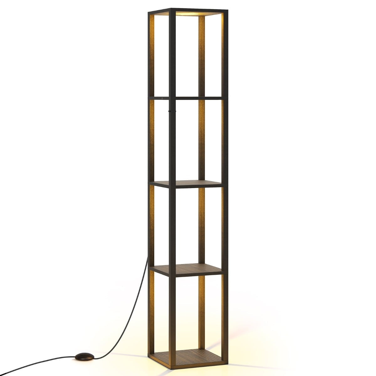Floor Lamp with Shelves & Dimmable LED Lights, 165cm