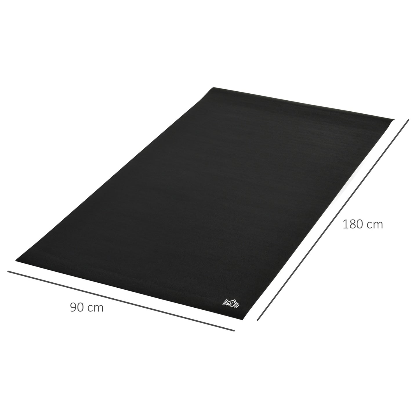 PVC Floor protection mat for exercise equipment - Black, 180x90cm