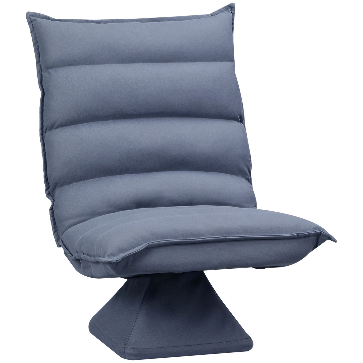 Adjustable gray floor chair, swivel meditation seat, microfiber