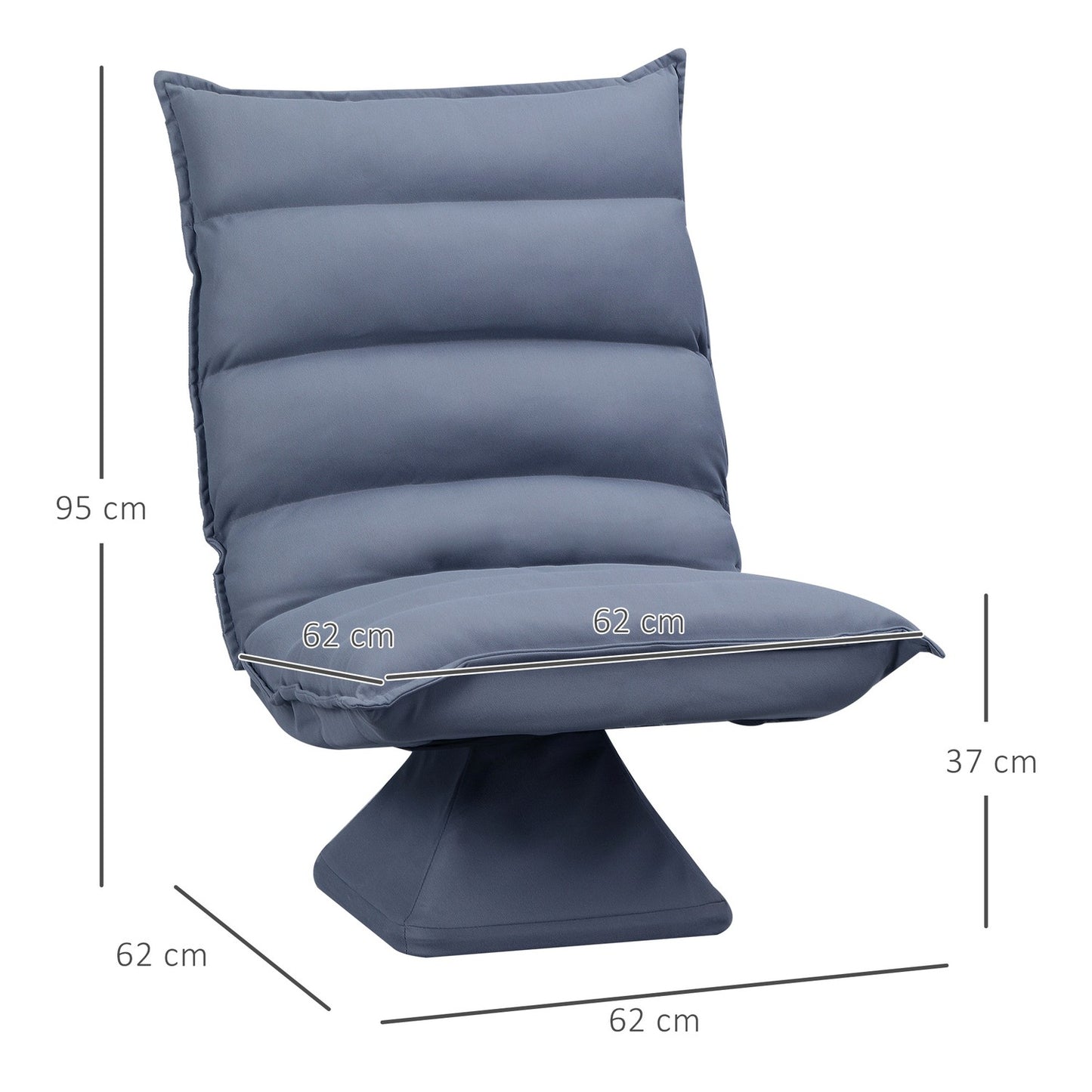 Adjustable gray floor chair, swivel meditation seat, microfiber