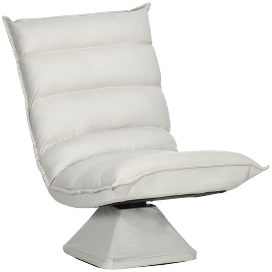 Adjustable floor chair with swivel backrest - light grey