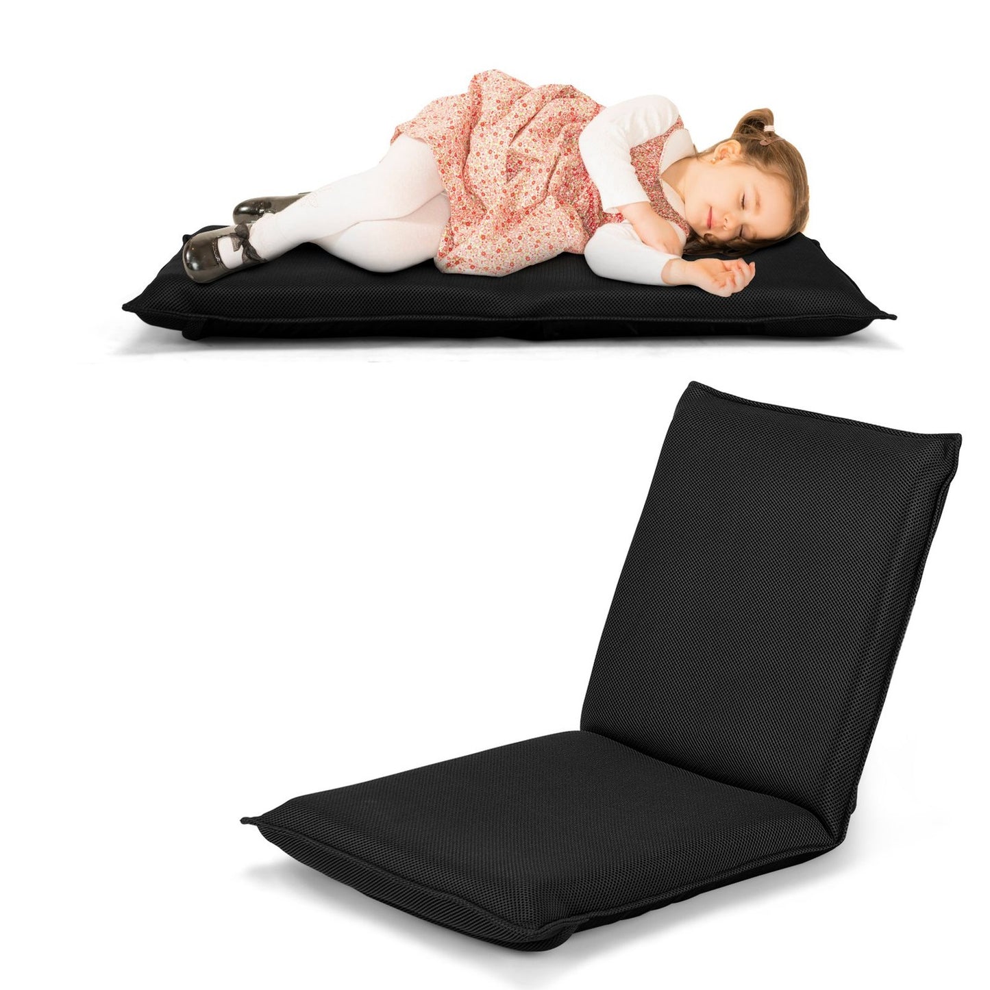 Floor Sofa Padded Floor Chair Adjustable Gaming Chair Lazy Sofa Window Chair Black