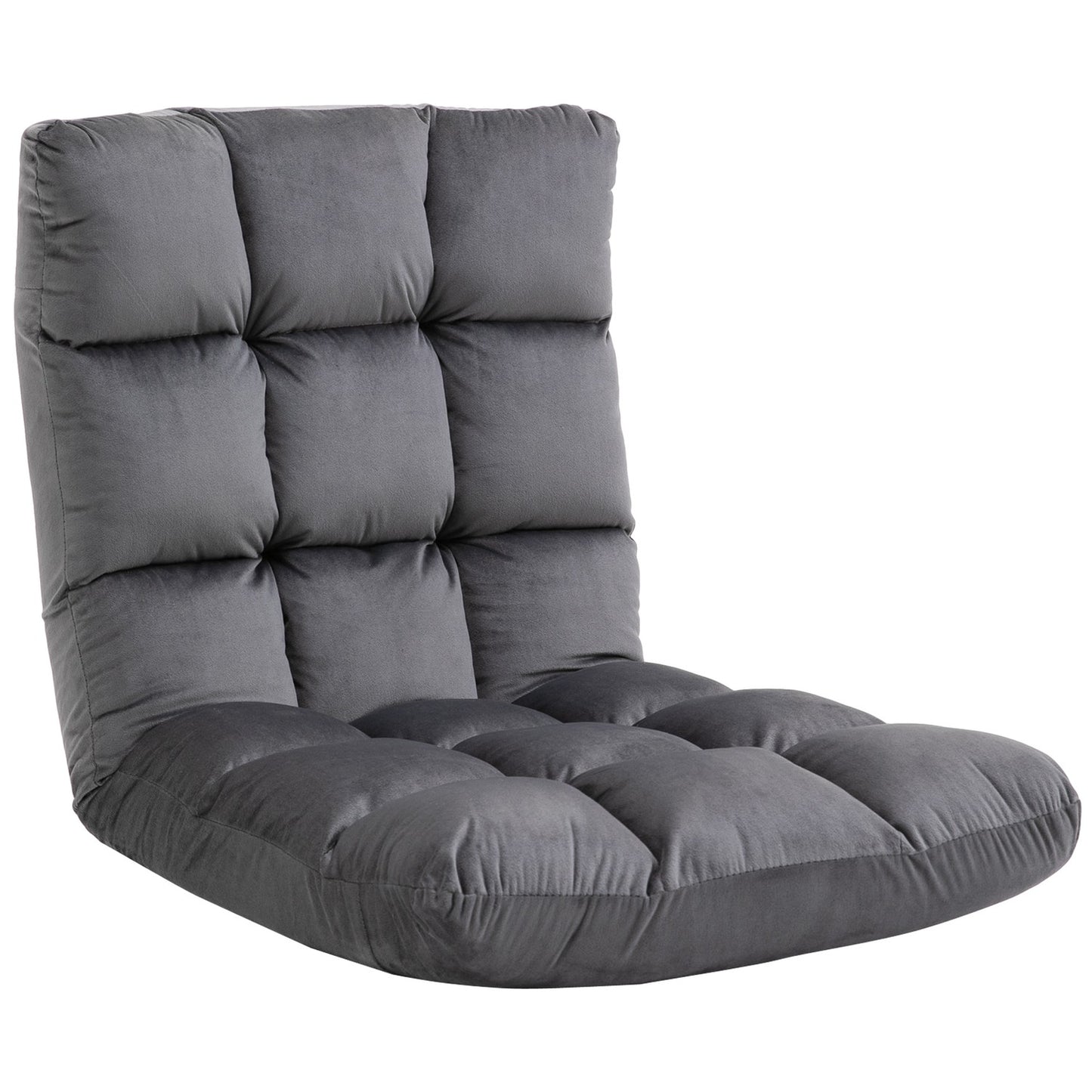 Adjustable 3-in-1 floor chair, foldable, gray, foam cushion
