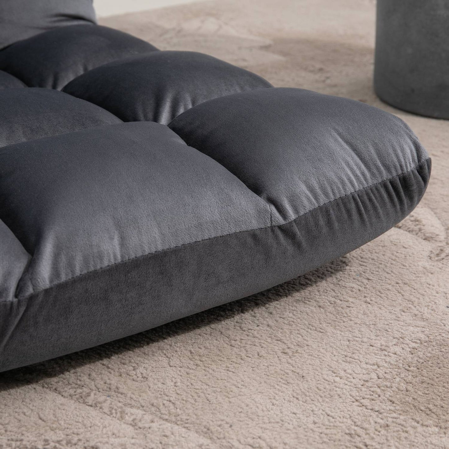 Adjustable 3-in-1 floor chair, foldable, gray, foam cushion