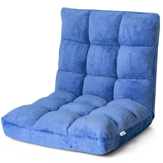 Floor chair adjustable floor chair with backrest floor cushion 105 x 56 x 15 cm blue