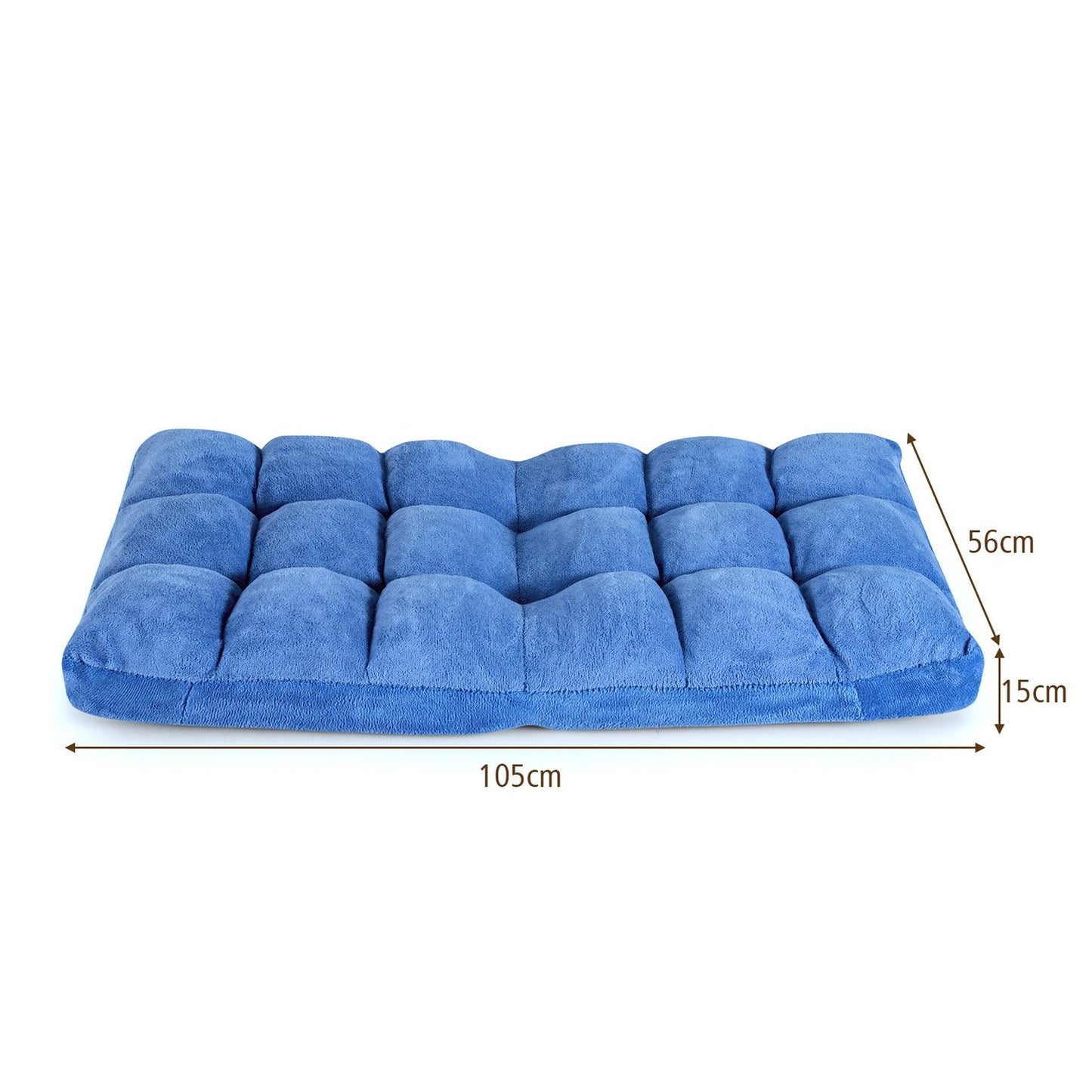 Floor chair adjustable floor chair with backrest floor cushion 105 x 56 x 15 cm blue