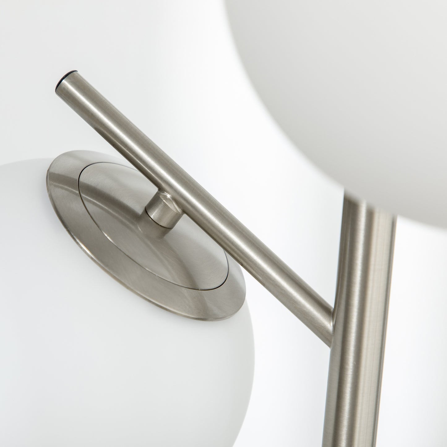 Floor lamp 40W E27, Silver & White, 169 cm, 3 glass shades