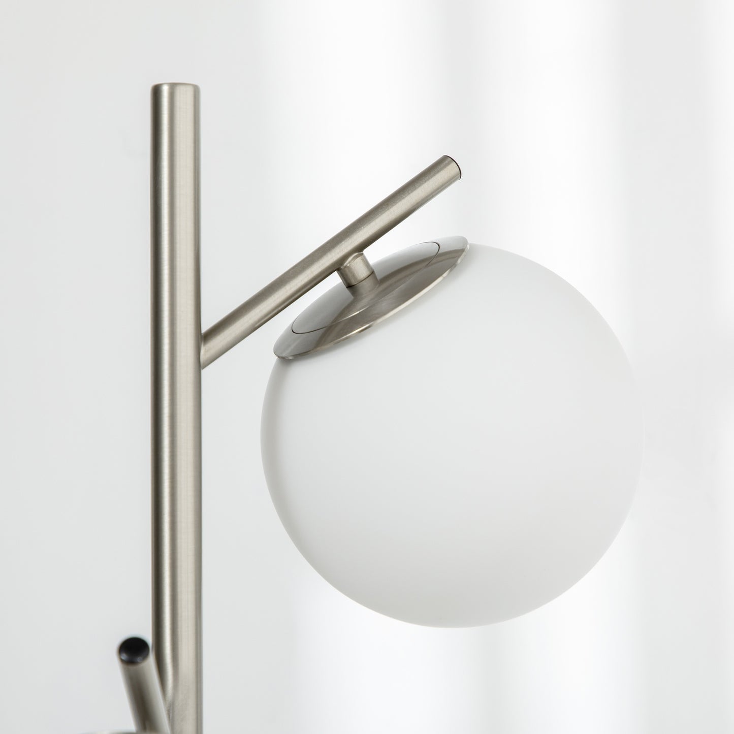 Floor lamp 40W E27, Silver & White, 169 cm, 3 glass shades