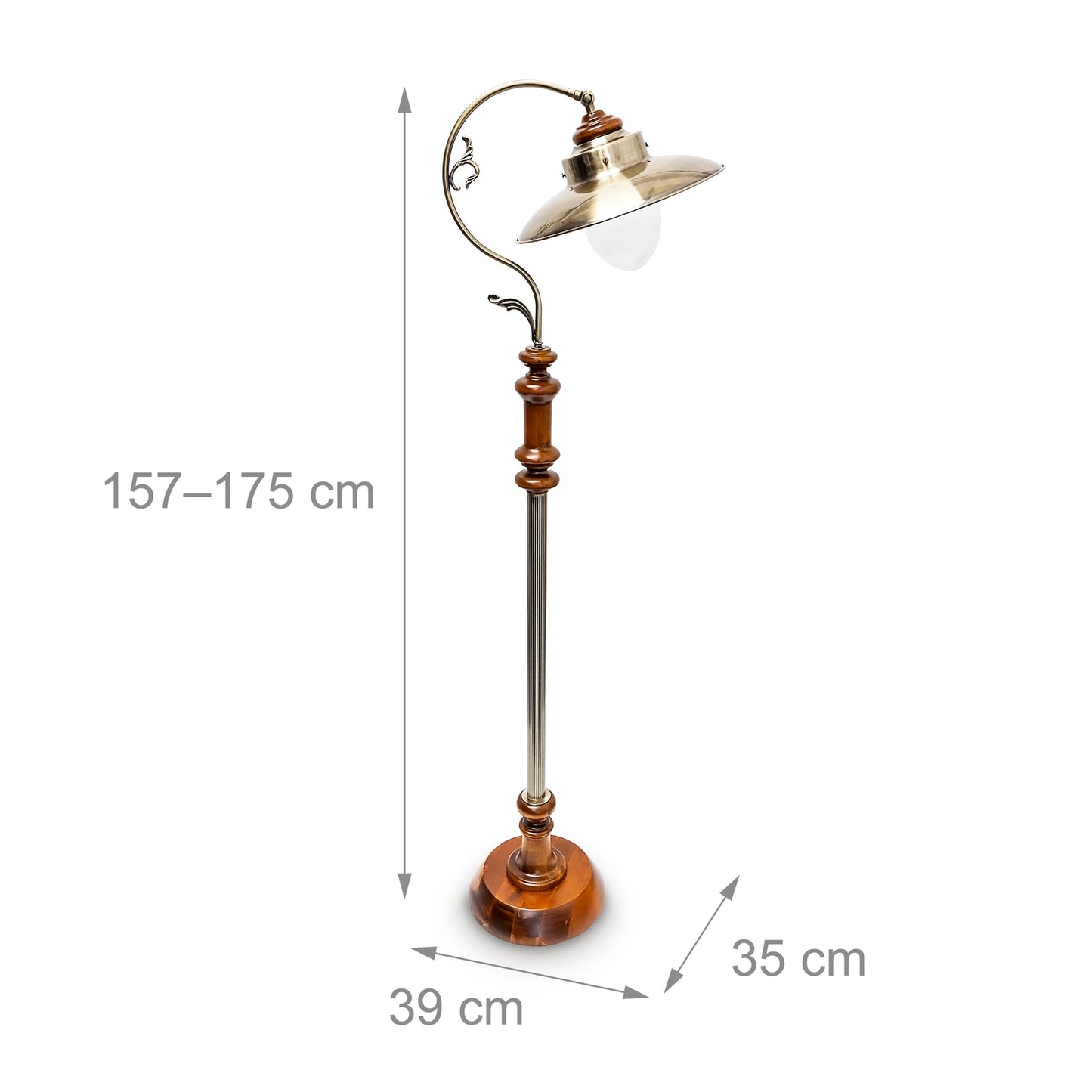 Floor lamp Art Nouveau Design Brass