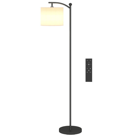 Floor Lamp with Remote, Adjustable Brightness & Color, Black