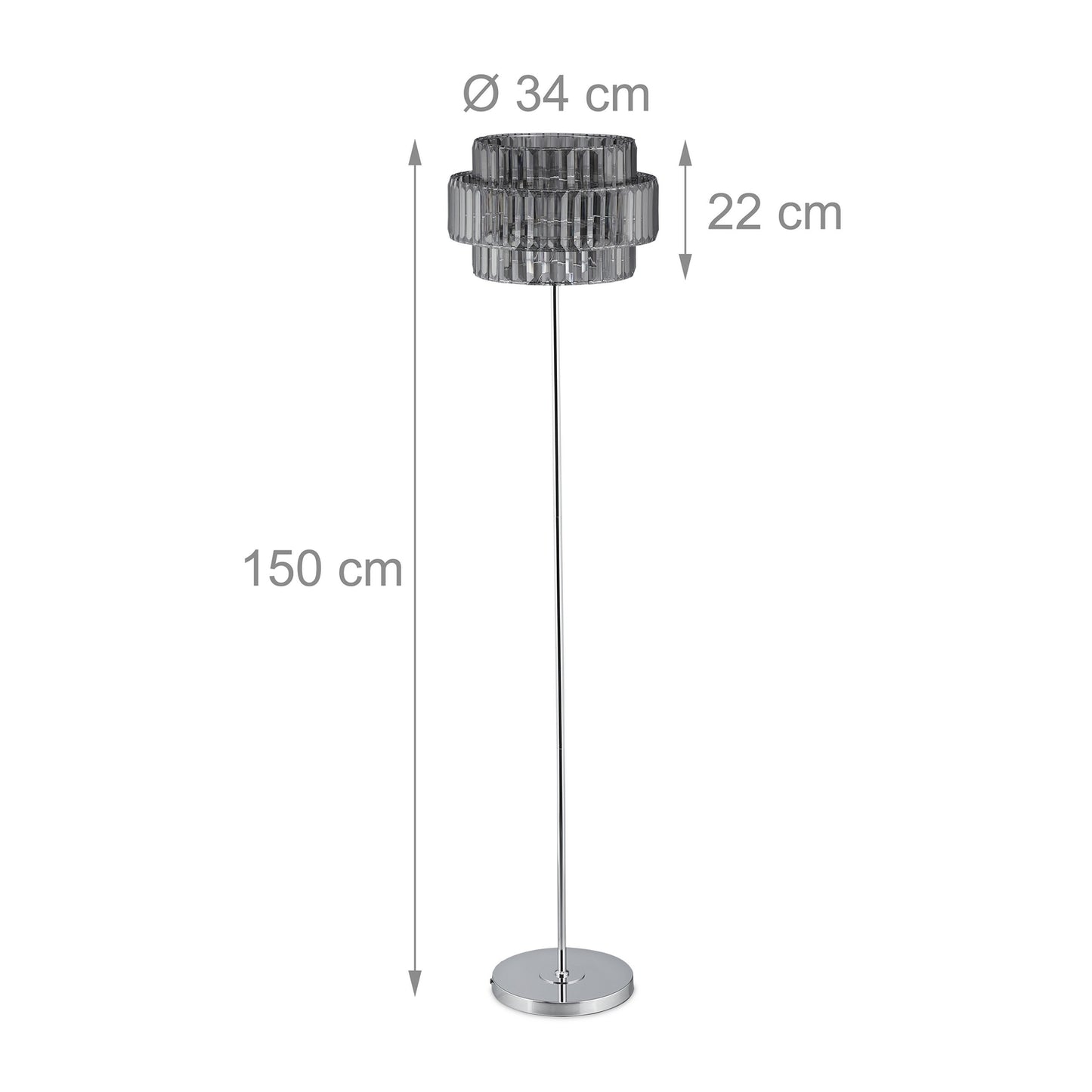 Floor lamp crystal gray