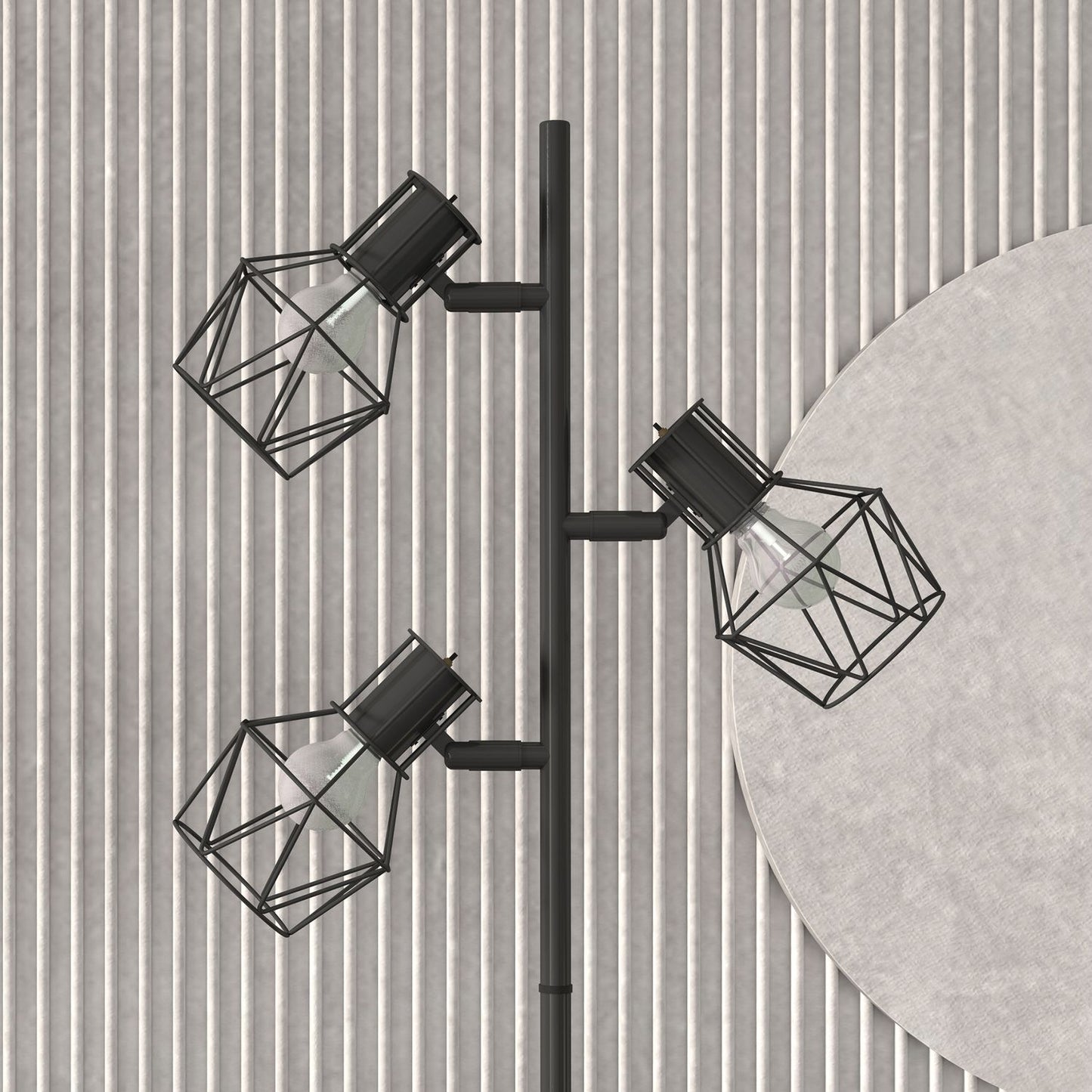 Floor lamp with 3 adjustable heads, 169 cm black metal