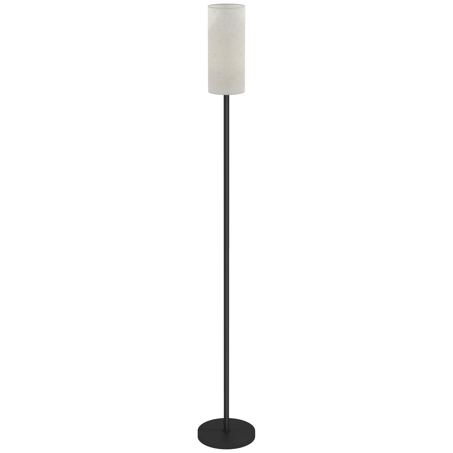 Floor lamp with fabric shade, E27 socket, foot switch