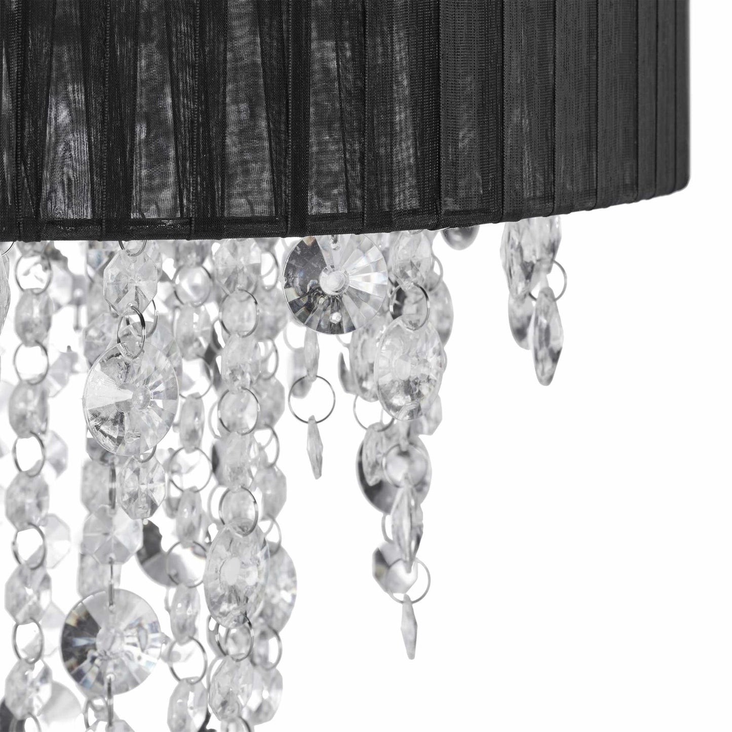 Floor lamp with crystals black