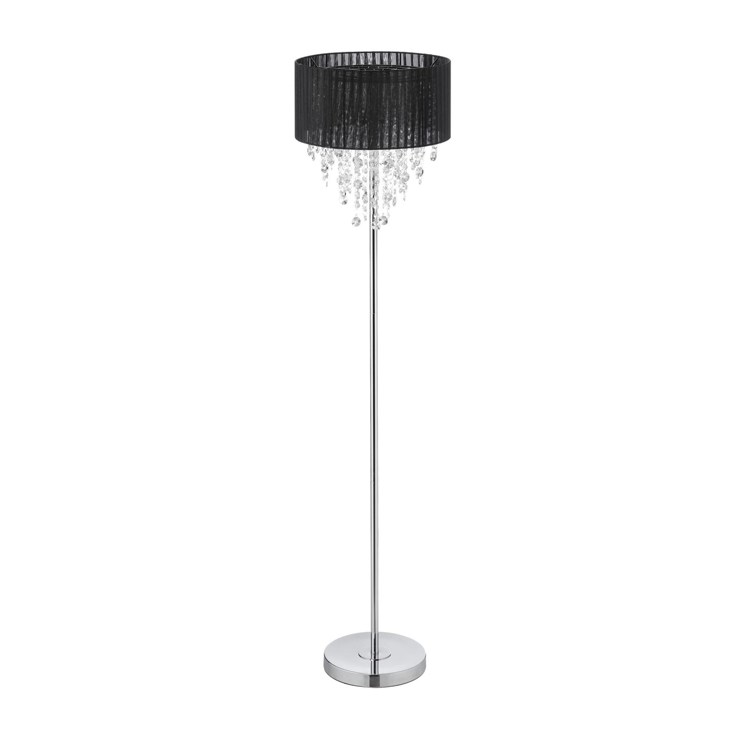 Floor lamp with crystals black