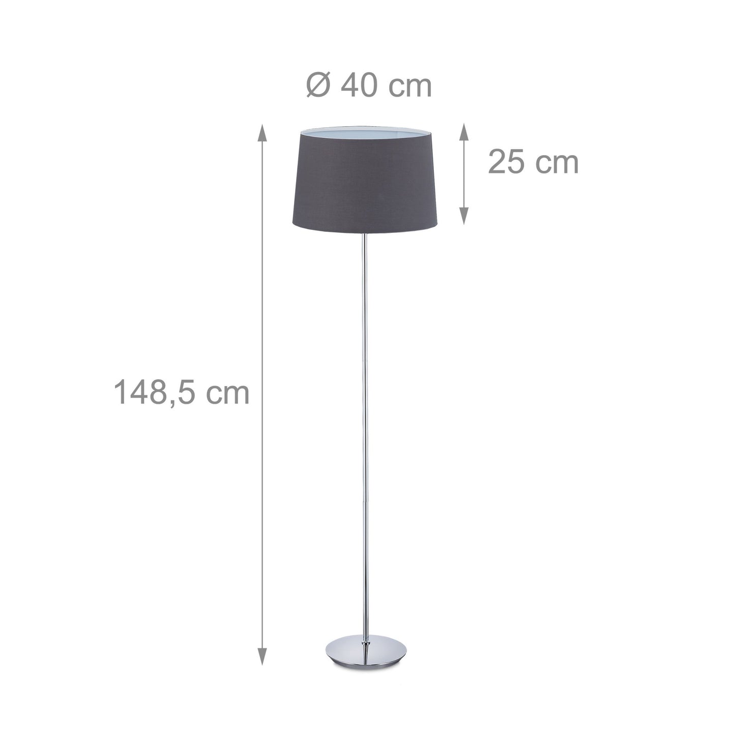Floor lamp with fabric shade
