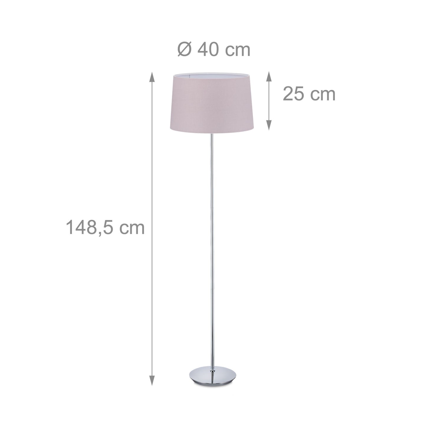 Floor lamp with fabric shade