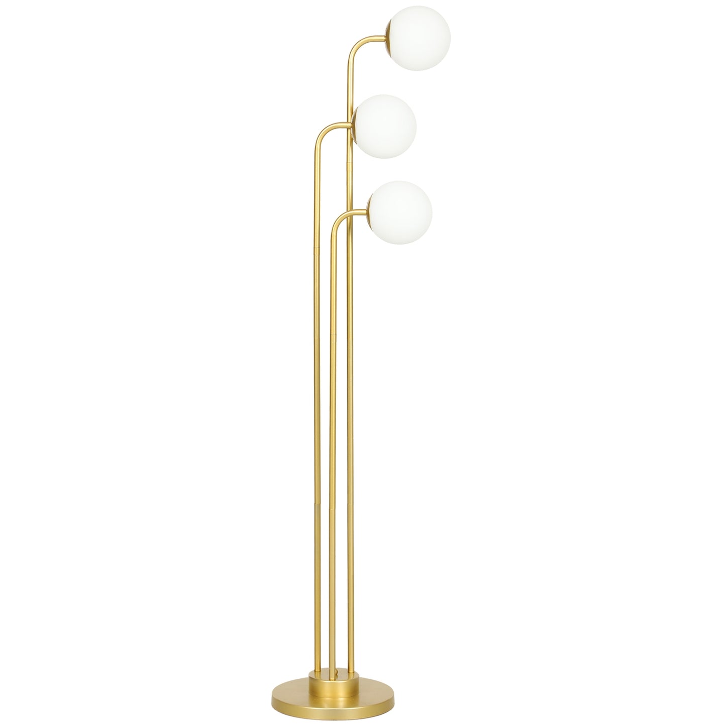Floor lamp with rotating shades - 120W, gold, 1.65m