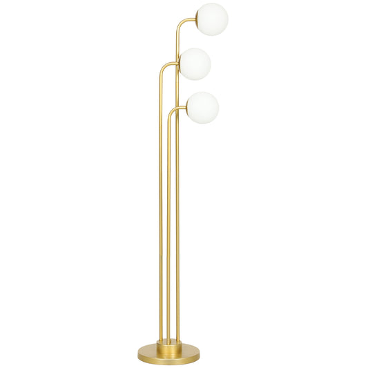 Floor lamp with rotating shades - 120W, gold, 1.65m