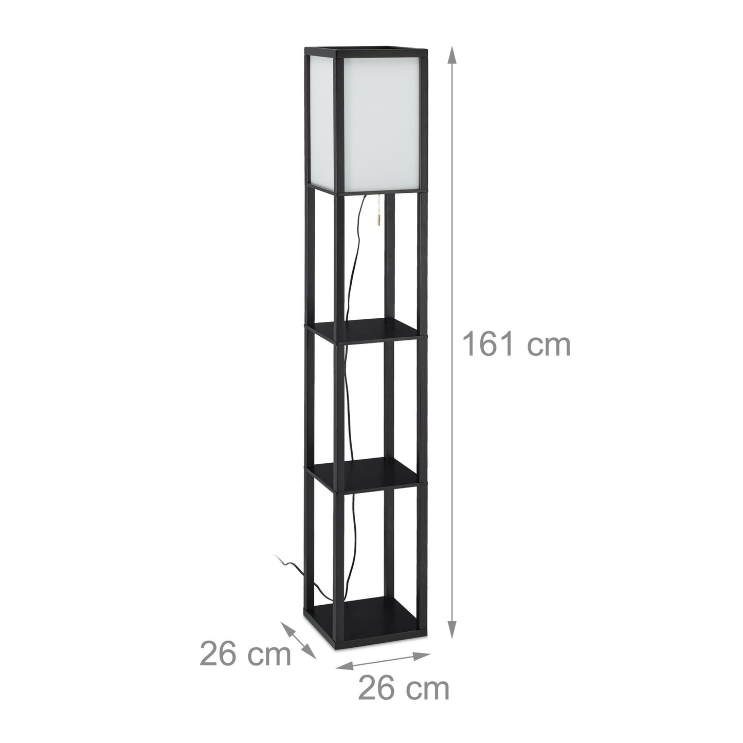 Floor lamp with shelf Black