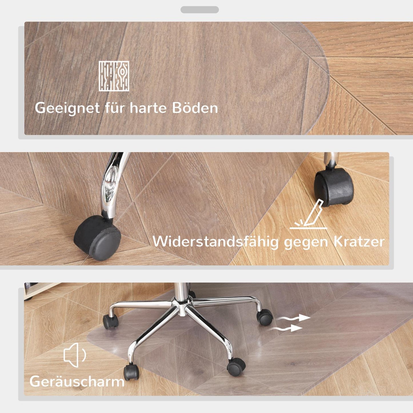 Office chair mat 90x120 cm, clear & scratch-resistant