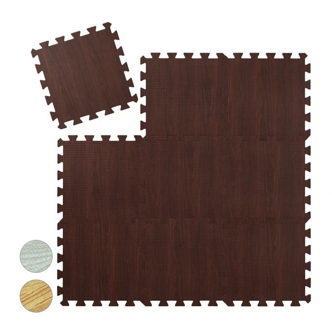 Floor protection mat in wooden look Set of 9