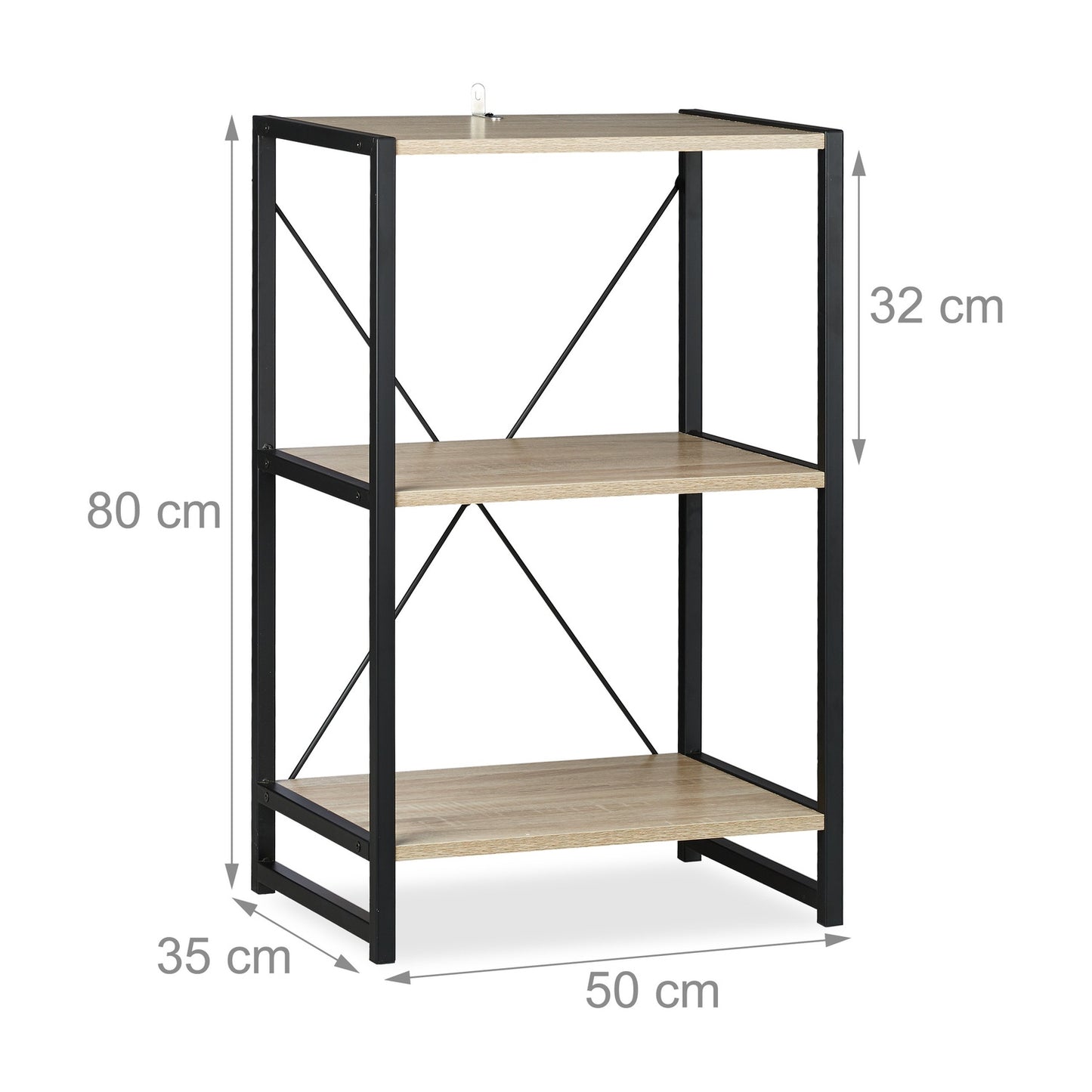 Floor shelf with 3 levels
