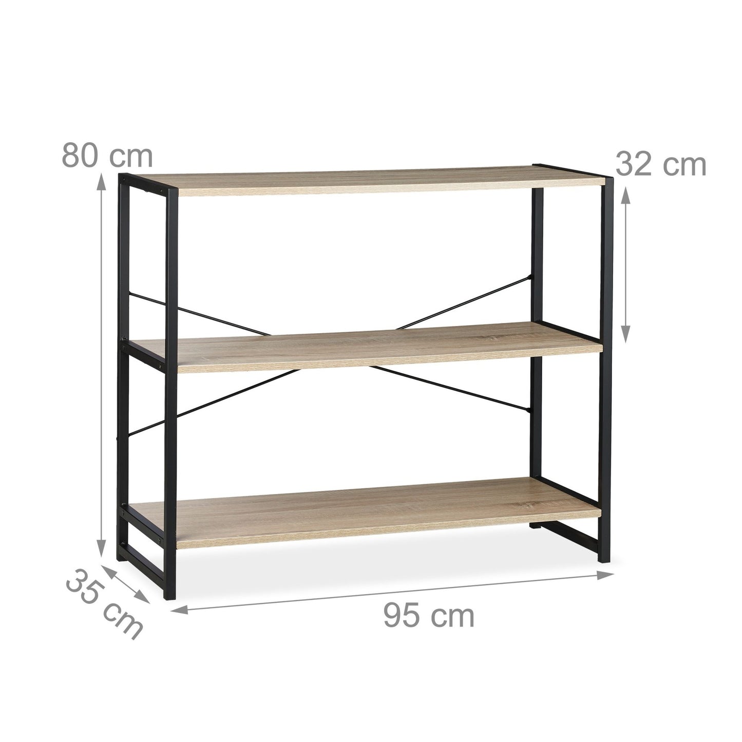 Floor shelf with 3 levels