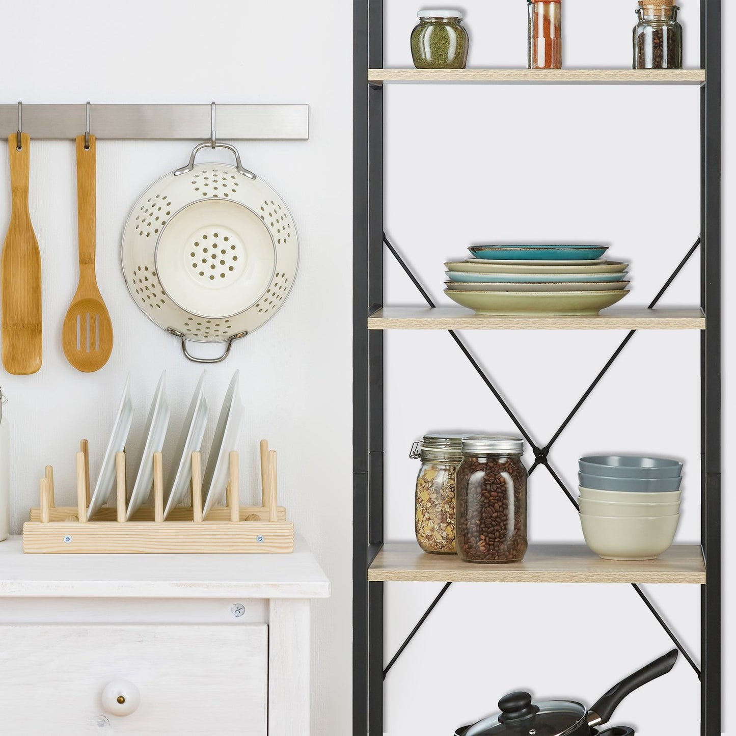 Floor shelf with 6 levels