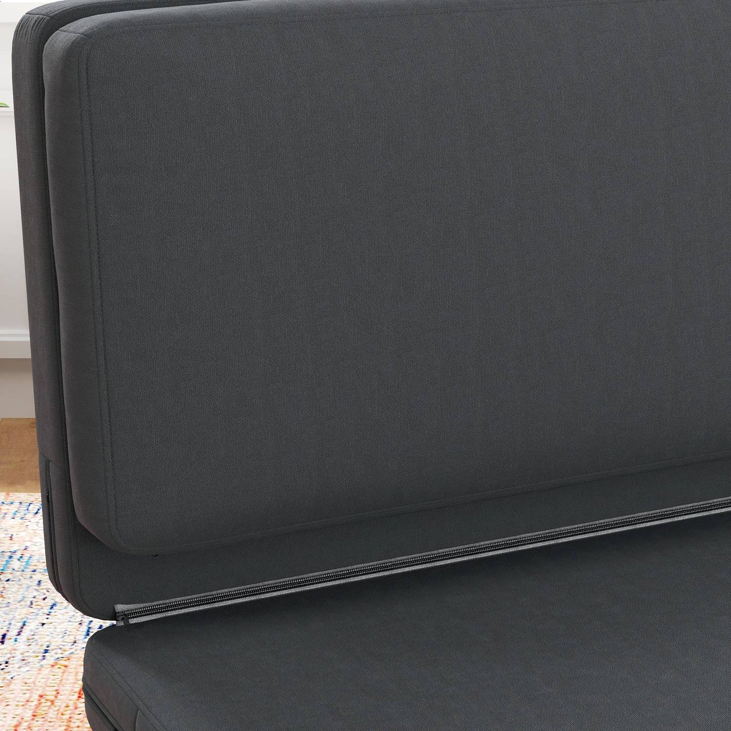 Dark gray 3-in-1 folding sofa bed - velvet look, capacity 240 kg