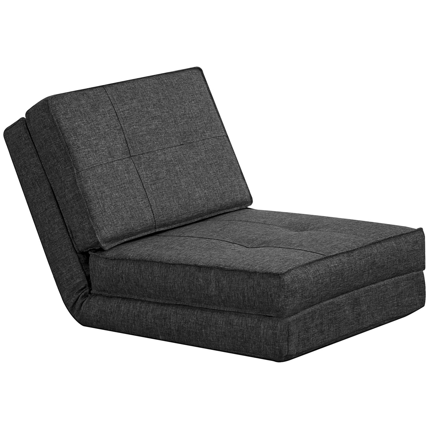 Folding Floor chair Sofa bed, 5-stage adjustable, dark grey