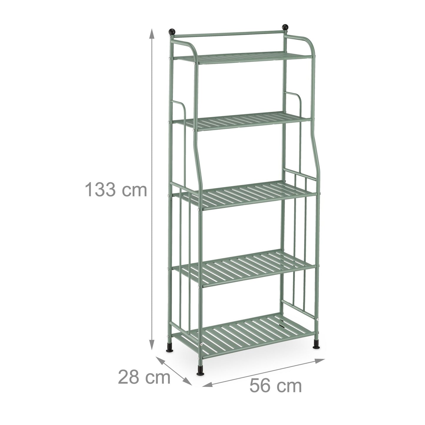 Floor-standing shelf with 5 shelves