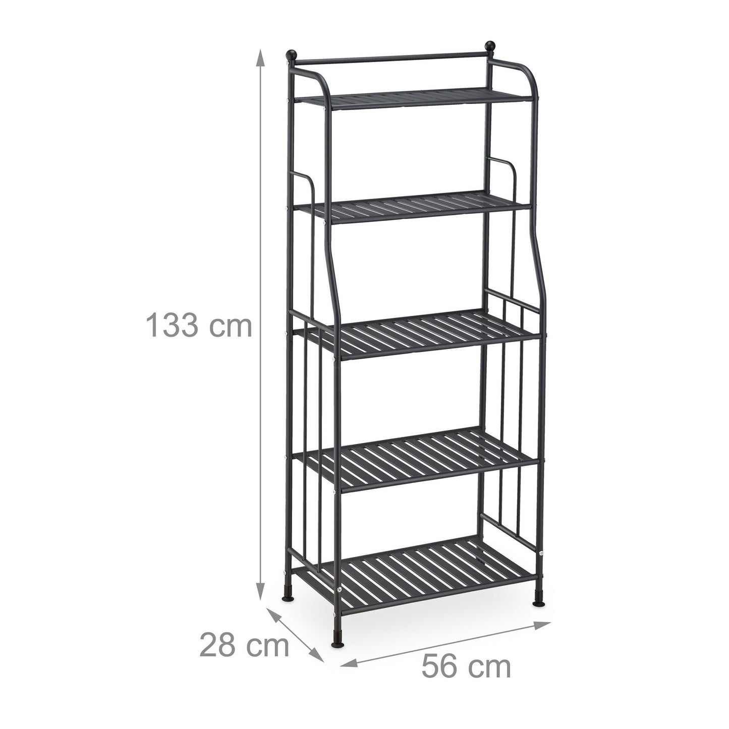 Floor-standing shelf with 5 shelves