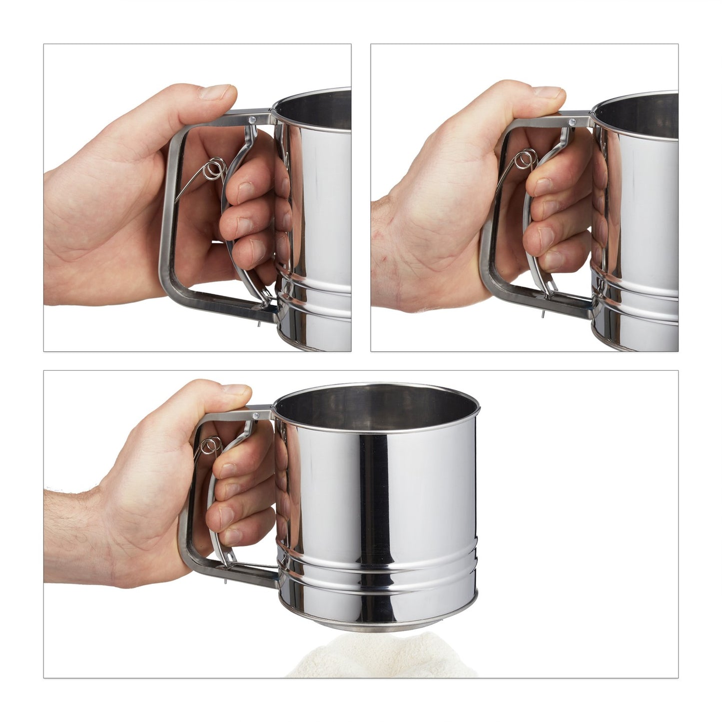 Flour sieve in stainless steel