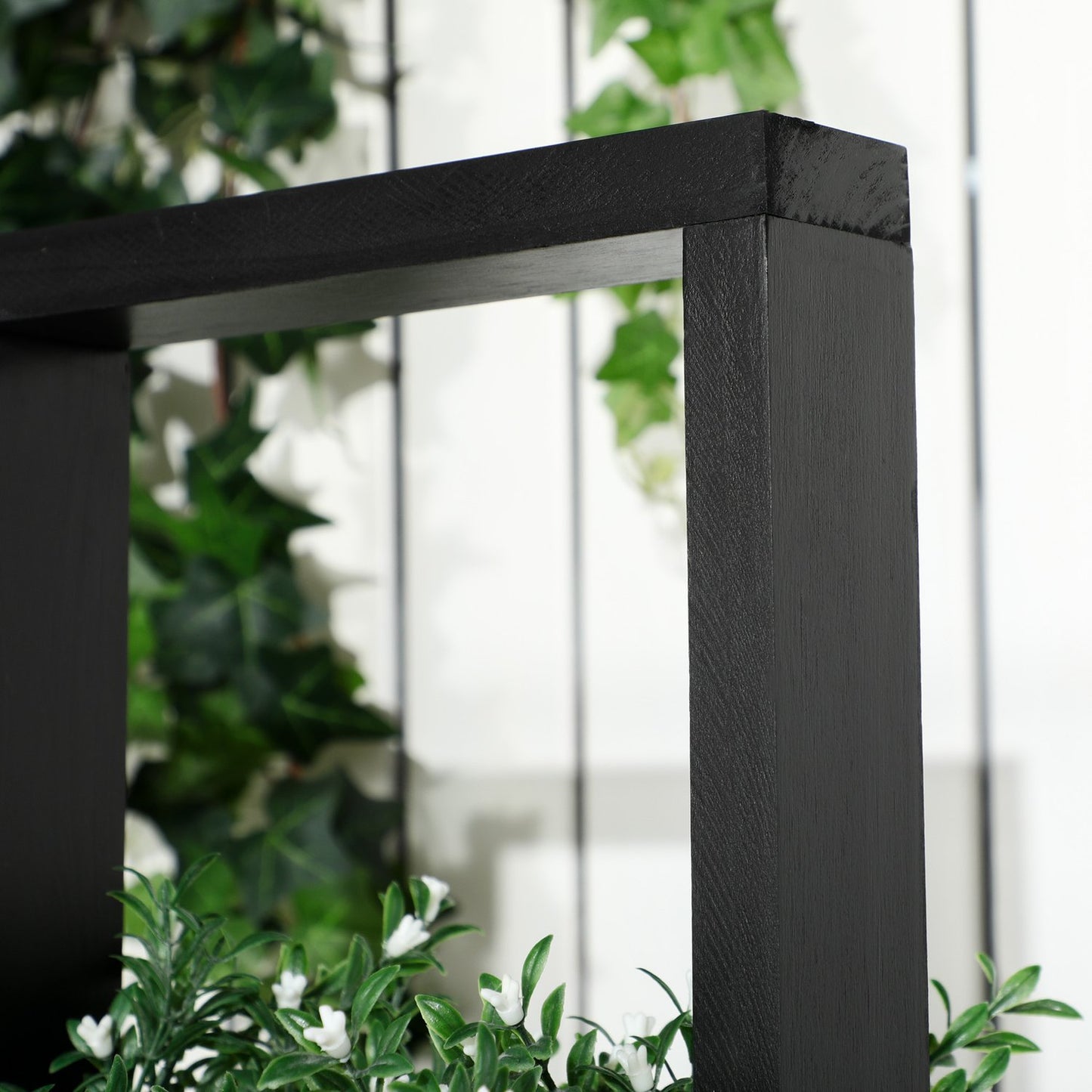 Raised garden bed with trellis, solid wood, 90x45x170 cm